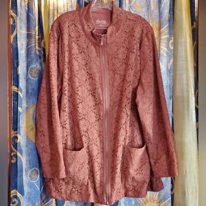 D&Co BlushPink Womans Zip-Up Size 3X